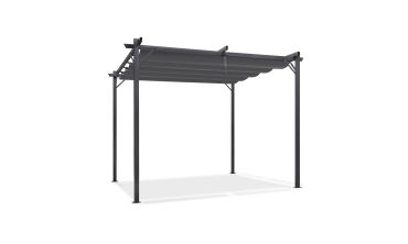 Pergola Marina en acier et toit rétractable gris 3x3m