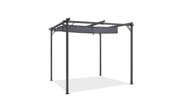 Pergola Marina en acier et toit rétractable gris 3x3m