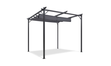 Pergola Marina en acier et toit rétractable gris 3x3m