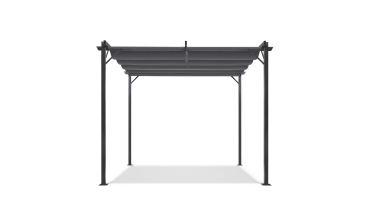 Pergola Marina en acier et toit rétractable gris 3x3m