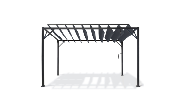 Pergola Venice toit lames orientables et 4 stores gris 3x4m