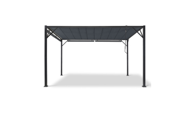 Pergola Venice toit lames orientables et 4 stores gris 3x4m