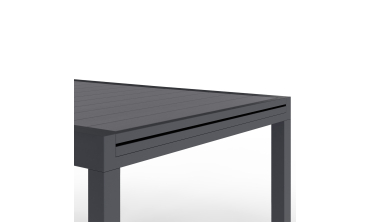 Ensemble repas extensible 12 places en polywood gris