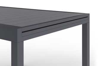 Table de jardin extensible en polywood gris anthracite 90-180cm