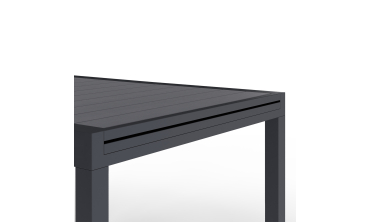 Table de jardin extensible en polywood gris anthracite 135-270cm