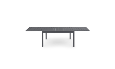 Table de jardin extensible en polywood gris anthracite 135-270cm