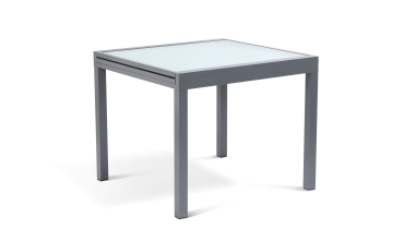 Table de jardin extensible en verre trempé 90-180cm