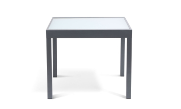 Table de jardin extensible en verre trempé 90-180cm