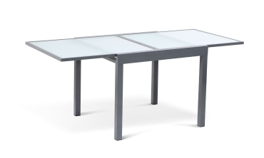 Table de jardin extensible en verre trempé 90-180cm