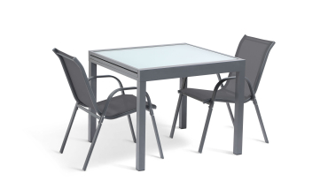 Table de jardin extensible en verre trempé 90-180cm