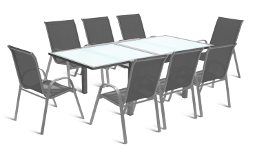 Table de jardin extensible en verre trempé 90-180cm