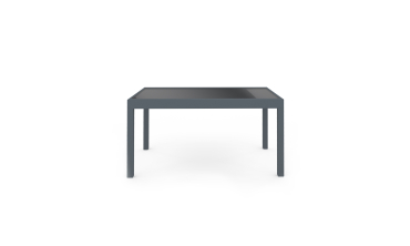 Table de jardin extensible en verre trempé gris foncé 135-270cm