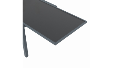 Table de jardin extensible en verre trempé gris foncé 135-270cm