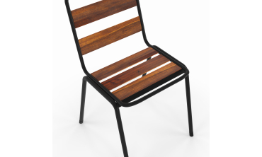 Chaises de jardin Acacia en métal et bois - lot de 4 Chaises de jardin Acacia en métal et bois - lot de 4