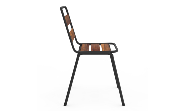 Chaises de jardin Acacia en métal et bois - lot de 4 Chaises de jardin Acacia en métal et bois - lot de 4