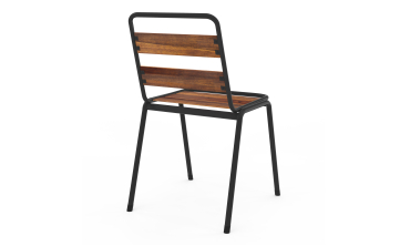 Chaises de jardin Acacia en métal et bois - lot de 4 Chaises de jardin Acacia en métal et bois - lot de 4