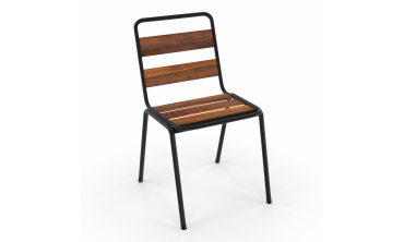 Chaises de jardin Acacia en métal et bois - lot de 6 Chaises de jardin Acacia en métal et bois - lot de 6