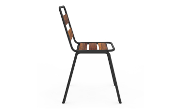 Chaises de jardin Acacia en métal et bois - lot de 6 Chaises de jardin Acacia en métal et bois - lot de 6