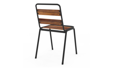 Chaises de jardin Acacia en métal et bois - lot de 6 Chaises de jardin Acacia en métal et bois - lot de 6