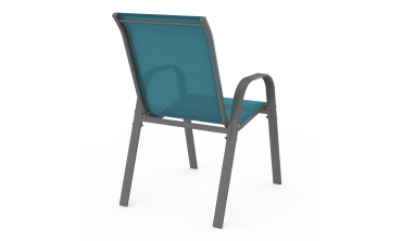 Chaises de jardin empilables en textilène bleu - lot de 6 Chaises de jardin empilables en textilène bleu - lot de 6