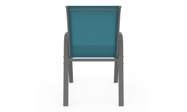Chaises de jardin empilables en textilène bleu - lot de 6 Chaises de jardin empilables en textilène bleu - lot de 6