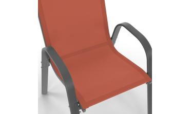 Chaises de jardin empilables en textilène terracotta - lot de 6 Chaises de jardin empilables en textilène terracotta - lot de 6