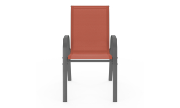 Chaises de jardin empilables en textilène terracotta - lot de 6 Chaises de jardin empilables en textilène terracotta - lot de 6