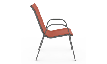 Chaises de jardin empilables en textilène terracotta - lot de 6 Chaises de jardin empilables en textilène terracotta - lot de 6