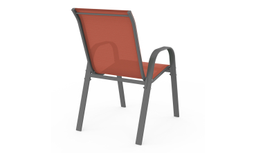 Chaises de jardin empilables en textilène terracotta - lot de 6 Chaises de jardin empilables en textilène terracotta - lot de 6
