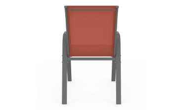 Chaises de jardin empilables en textilène terracotta - lot de 6 Chaises de jardin empilables en textilène terracotta - lot de 6