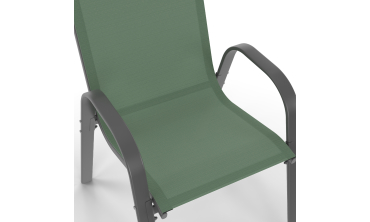 Chaises de jardin empilables en textilène vert - lot de 6
