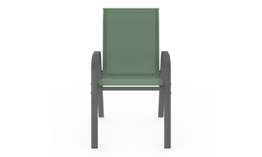 Chaises de jardin empilables en textilène vert - lot de 6