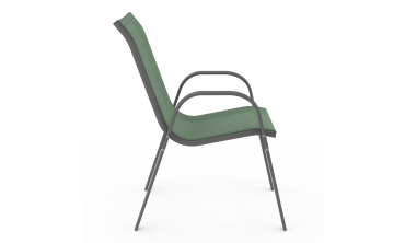 Chaises de jardin empilables en textilène vert - lot de 6