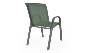 Chaises de jardin empilables en textilène vert - lot de 6