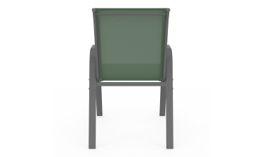 Chaises de jardin empilables en textilène vert - lot de 6
