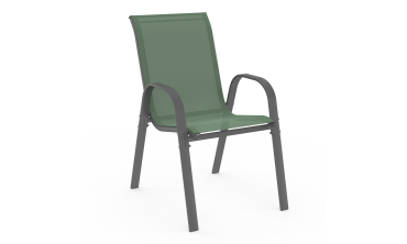 Chaises de jardin empilables en textilène vert - lot de 6