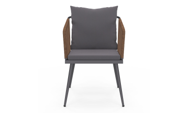 Chaises de jardin Florida en osier avec coussins - lot de 2
