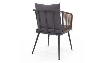 Chaises de jardin Florida en osier avec coussins - lot de 2