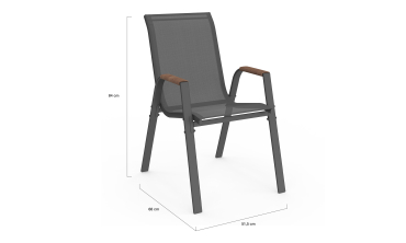Chaises de jardin Ozéa en textilène et rotin - lot de 4 Chaises de jardin Ozéa en textilène et rotin - lot de 4