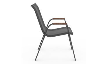 Chaises de jardin Ozéa en textilène et rotin - lot de 4 Chaises de jardin Ozéa en textilène et rotin - lot de 4