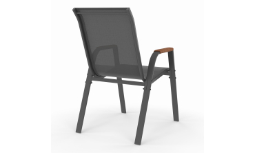 Chaises de jardin Ozéa en textilène et rotin - lot de 4 Chaises de jardin Ozéa en textilène et rotin - lot de 4