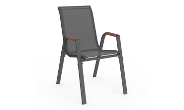 Chaises de jardin Ozéa en textilène et rotin - lot de 6 Chaises de jardin Ozéa en textilène et rotin - lot de 6