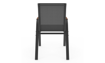 Chaises de jardin Ozéa en textilène et rotin - lot de 6 Chaises de jardin Ozéa en textilène et rotin - lot de 6