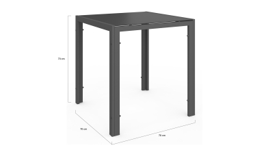 Ensemble repas Minorca 4 places en textilène et verre trempé gris anthracite Ensemble repas Minorca 4 places en textilène et verre trempé gris anthracite