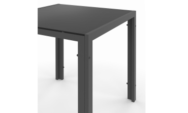 Ensemble repas Minorca 4 places en textilène et verre trempé gris anthracite Ensemble repas Minorca 4 places en textilène et verre trempé gris anthracite