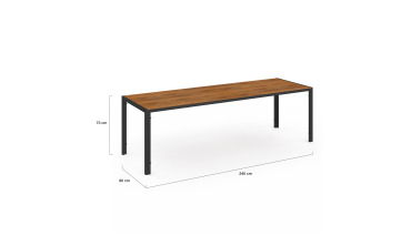 Ensemble repas Timbia 10 places noir et verre trempé effet bois Ensemble repas Timbia 10 places noir et verre trempé effet bois