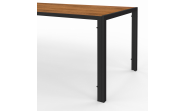Ensemble repas Timbia 10 places noir et verre trempé effet bois Ensemble repas Timbia 10 places noir et verre trempé effet bois