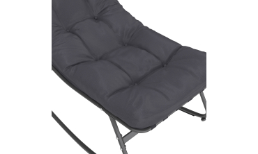 Fauteuils de jardin à bascule avec coussin gris - lot de 2 Fauteuils de jardin à bascule avec coussin gris - lot de 2