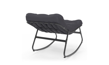 Fauteuils de jardin à bascule avec coussin gris - lot de 2 Fauteuils de jardin à bascule avec coussin gris - lot de 2