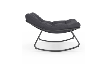 Fauteuils de jardin à bascule avec coussin gris - lot de 2 Fauteuils de jardin à bascule avec coussin gris - lot de 2